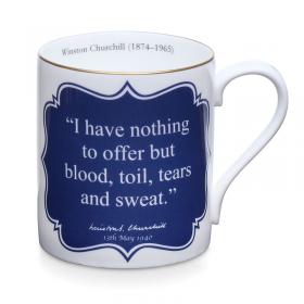 Blood toil tears and sweat churchill quote halcyon days china mug